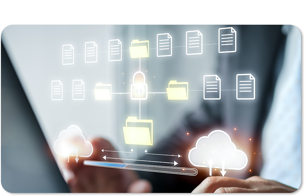 Computer cloud image. Protecting your data.
