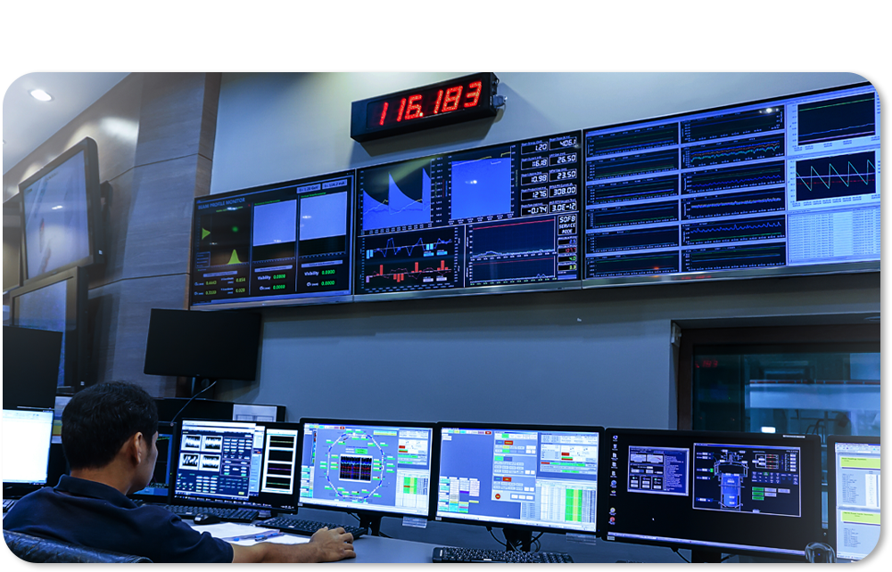 Data centre with multiple screens- We-are-mission-critical